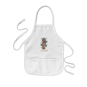 Cute happy baby platypus cartoon illustration kids' apron