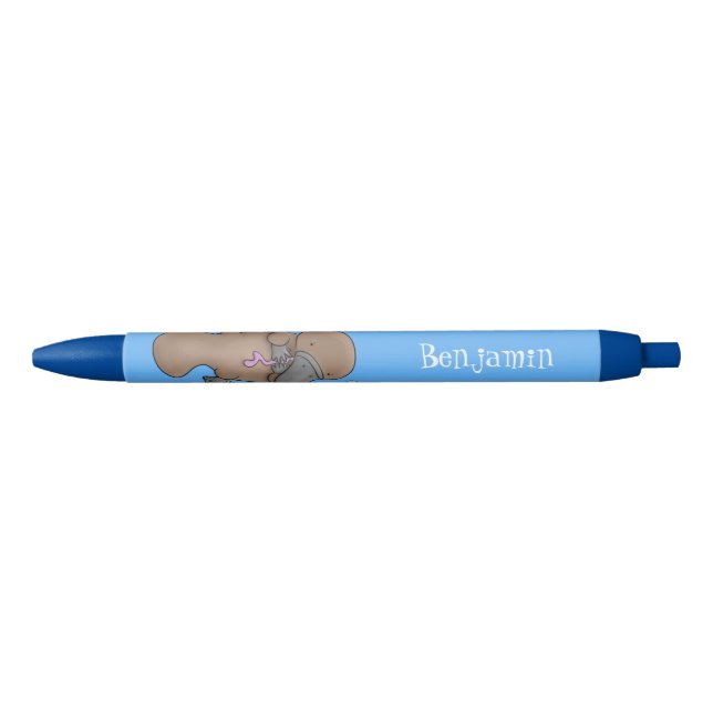 Cute happy baby platypus cartoon illustration pen (Front)