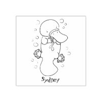 Cute happy baby platypus cartoon illustration