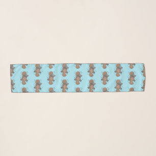 Cute happy baby platypus cartoon illustration scarf