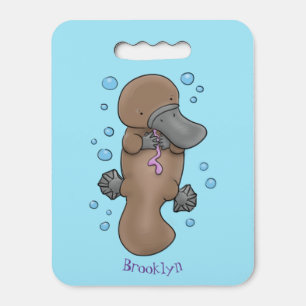 Cute happy baby platypus cartoon illustration seat cushion