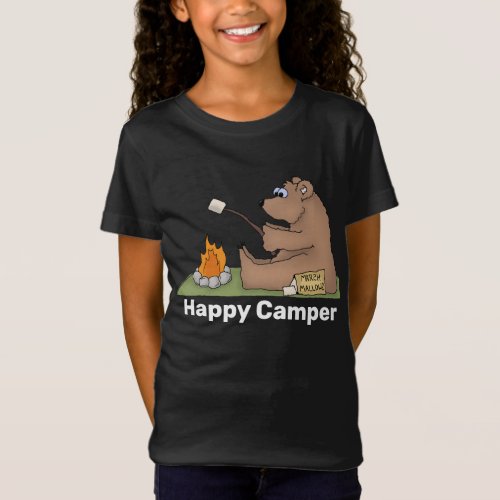 Cute Happy Bear Camper add message t_shirt