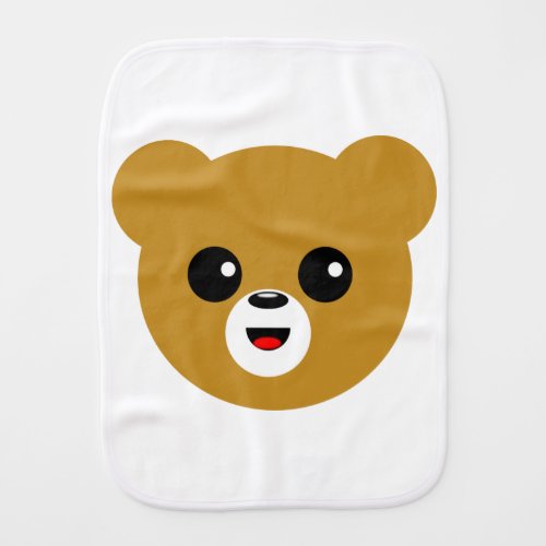 Cute Happy Bear Face Baby Burp Cloth