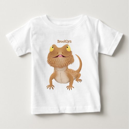 Cute happy bearded dragon lizard cartoon baby T_Shirt