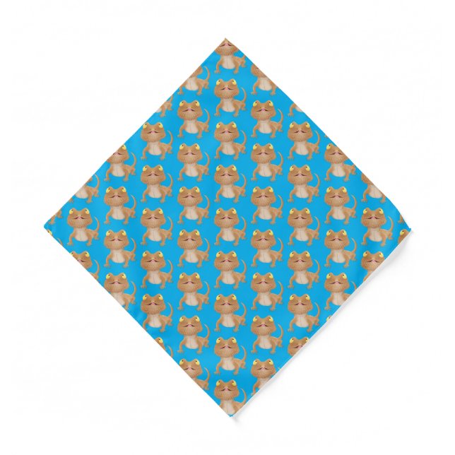 Cute happy bearded dragon lizard cartoon bandana (Front)
