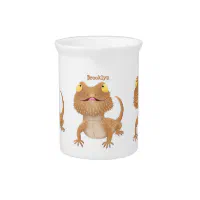 Cute happy seed sprout cartoon illustration beverage pitcher