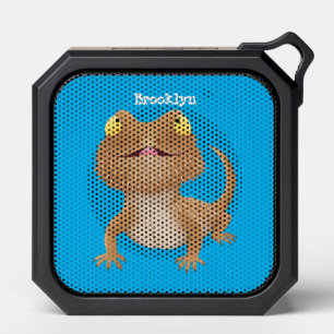 Cute happy bearded dragon lizard cartoon bluetooth speaker