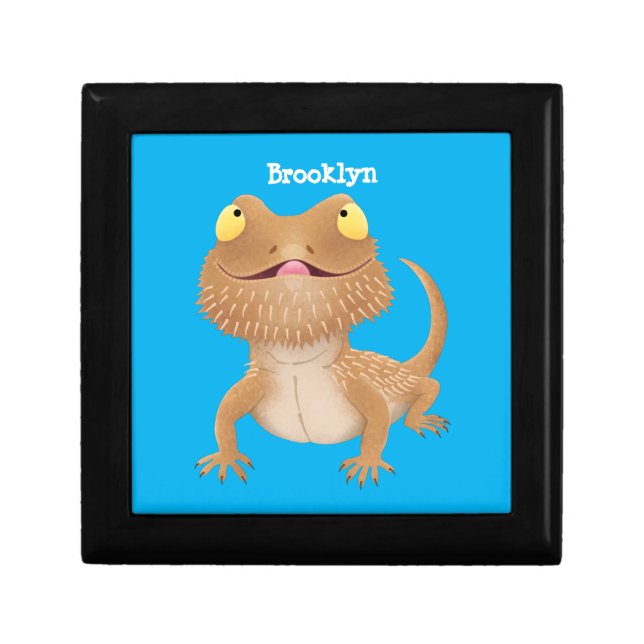 Cute happy bearded dragon lizard cartoon gift box (Front)