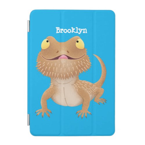Cute happy bearded dragon lizard cartoon iPad mini cover