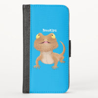 Cute happy bearded dragon lizard cartoon