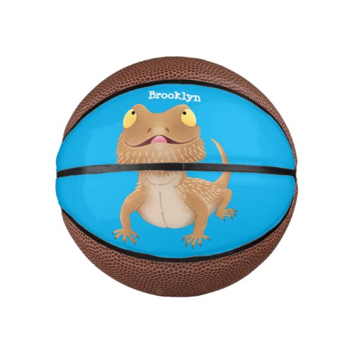 Cute happy bearded dragon lizard cartoon  mini basketball
