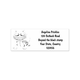 Cute happy bearded dragon lizard cartoon rubber stamp