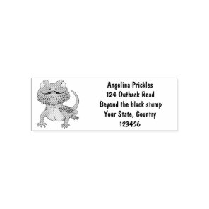 Cute happy bearded dragon lizard cartoon self-inking stamp