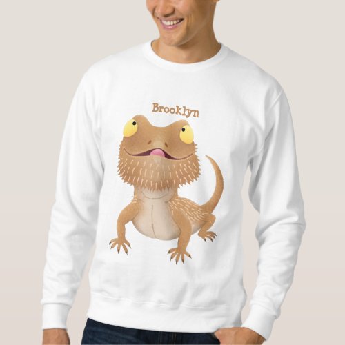 Cute happy bearded dragon lizard cartoon sweatshirt