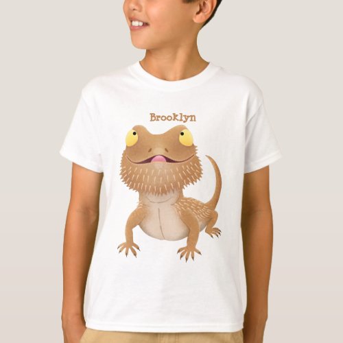 Cute happy bearded dragon lizard cartoon T_Shirt