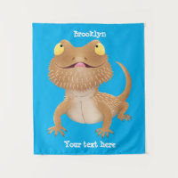Cute happy bearded dragon lizard cartoon