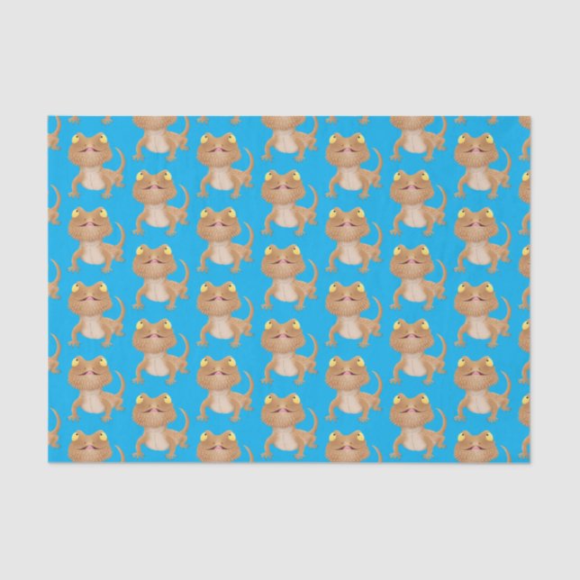 Cute happy bearded dragon lizard cartoon tissue paper (Front)