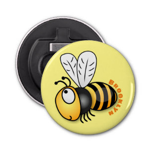 Cute happy bee cartoon illustration bottle opener