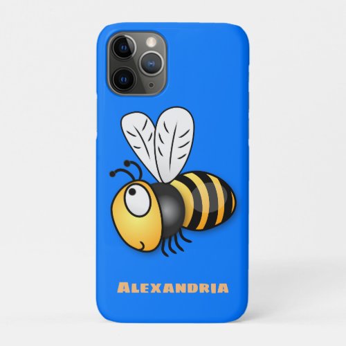 Cute happy bee cartoon illustration iPhone 11 pro case