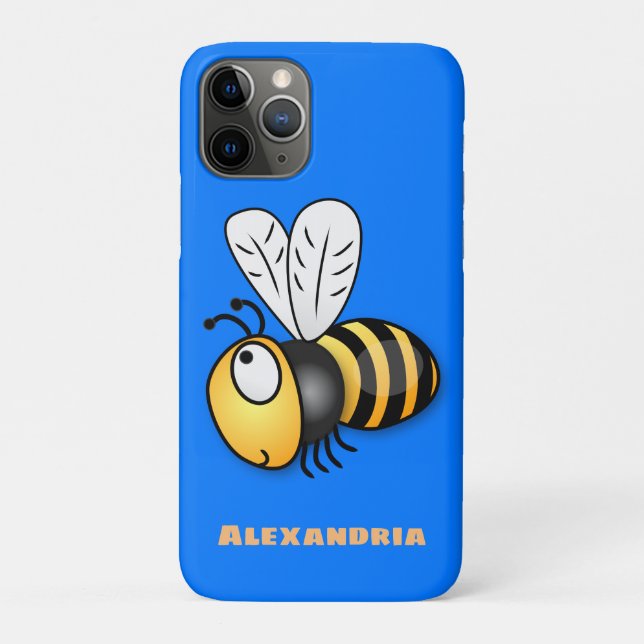 Cute happy bee cartoon illustration Case-Mate iPhone case (Back)