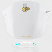Cute happy bee cartoon illustration face shield (Front w/Glasses)