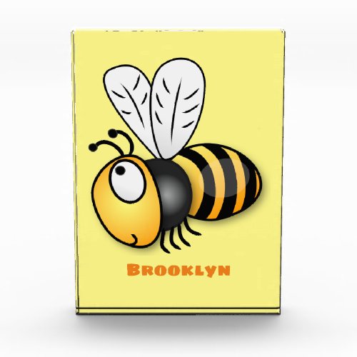 Cute happy bee cartoon illustration photo block