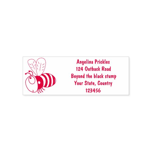 Cute happy bee cartoon illustration self_inking stamp