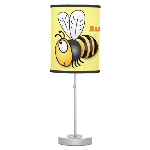 Cute happy bee cartoon illustration table lamp