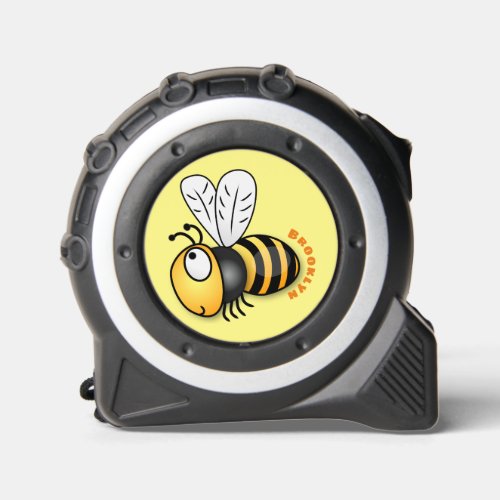 Cute happy bee cartoon illustration tape measure