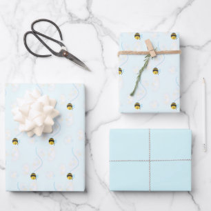 Cute happy bee wrapping paper
