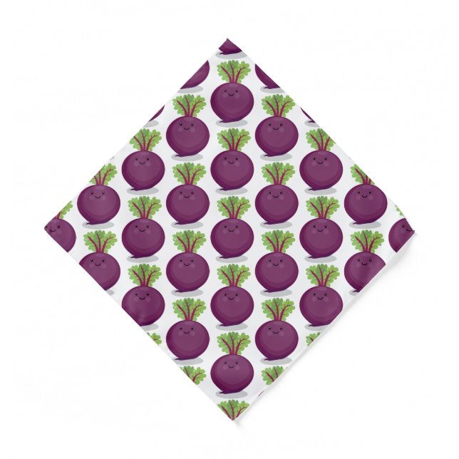 Cute happy beet root kitchen cartoon illustration  bandana (Front)