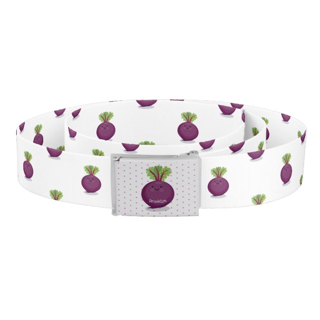 Cute happy beet root kitchen cartoon illustration belt (Coil)