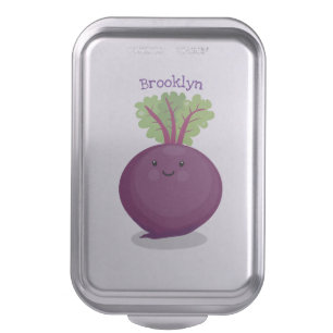 Cute happy beet root kitchen cartoon illustration cake pan