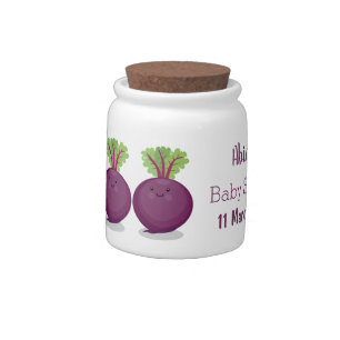 Cute happy beet root kitchen cartoon illustration candy jar