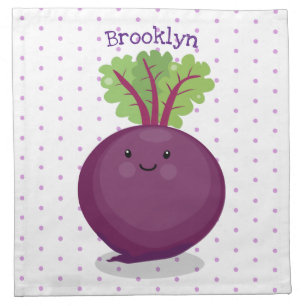 Cute happy beet root kitchen cartoon illustration cloth napkin
