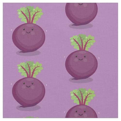 Cute happy beet root kitchen cartoon illustration fabric