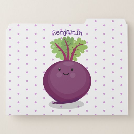 Cute happy beet root kitchen cartoon illustration file folder | Zazzle