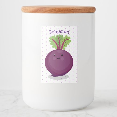 Cute happy beet root kitchen cartoon illustration food label