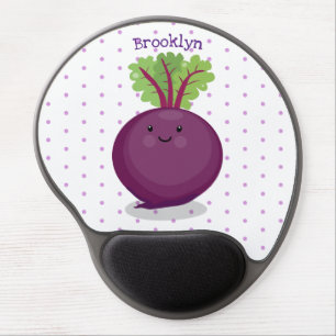 Cute happy beet root kitchen cartoon illustration gel mouse pad