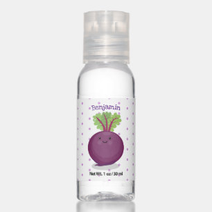 Cute happy beet root kitchen cartoon illustration hand sanitizer