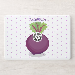 Cute happy beet root kitchen cartoon illustration HP laptop skin