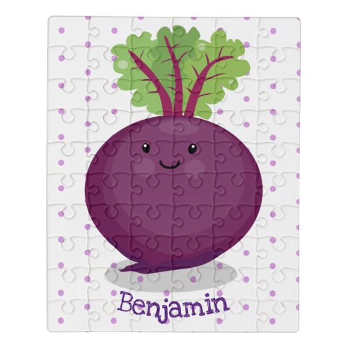 Cute happy beet root kitchen cartoon illustration jigsaw puzzle