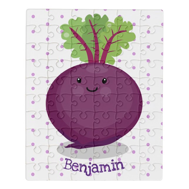 Cute happy beet root kitchen cartoon illustration jigsaw puzzle (Puzzle Vertical)