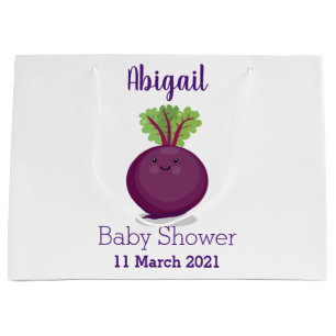 Cute happy beet root kitchen cartoon illustration large gift bag