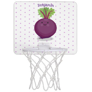 Cute happy beet root kitchen cartoon illustration mini basketball hoop