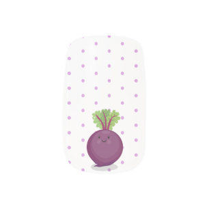 Cute happy beet root kitchen cartoon illustration minx nail art