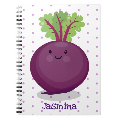 Cute happy beet root kitchen cartoon illustration notebook