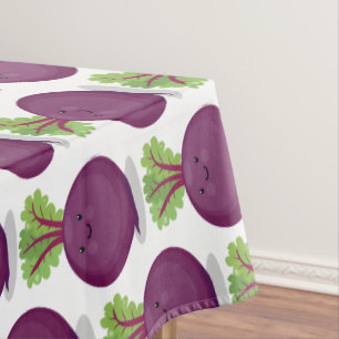 Cute happy beet root kitchen cartoon illustration tablecloth