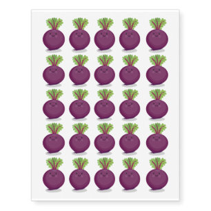 Cute happy beet root kitchen cartoon illustration temporary tattoos