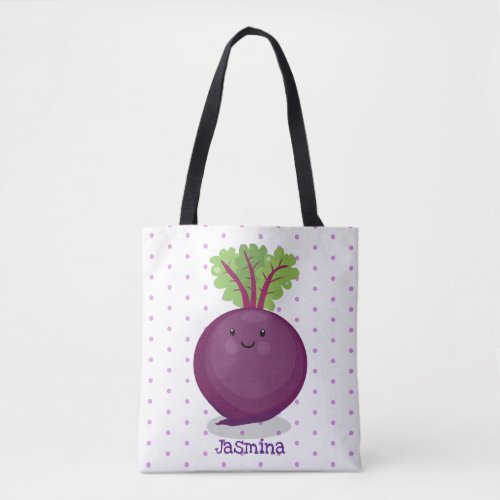 Cute happy beet root kitchen cartoon illustration tote bag